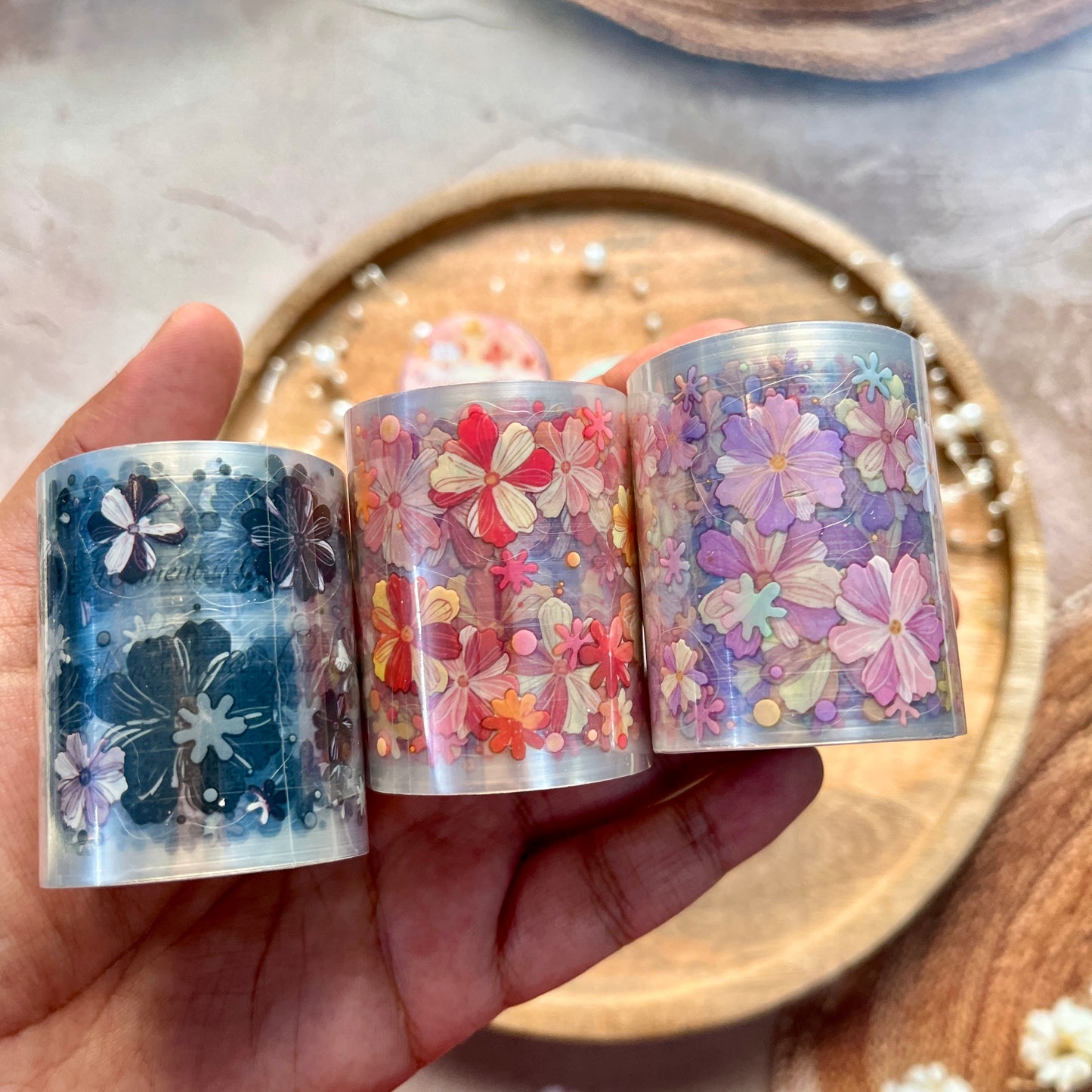1 Roll Patel Whisper Die-Cut Flower Decorative Journal Tape