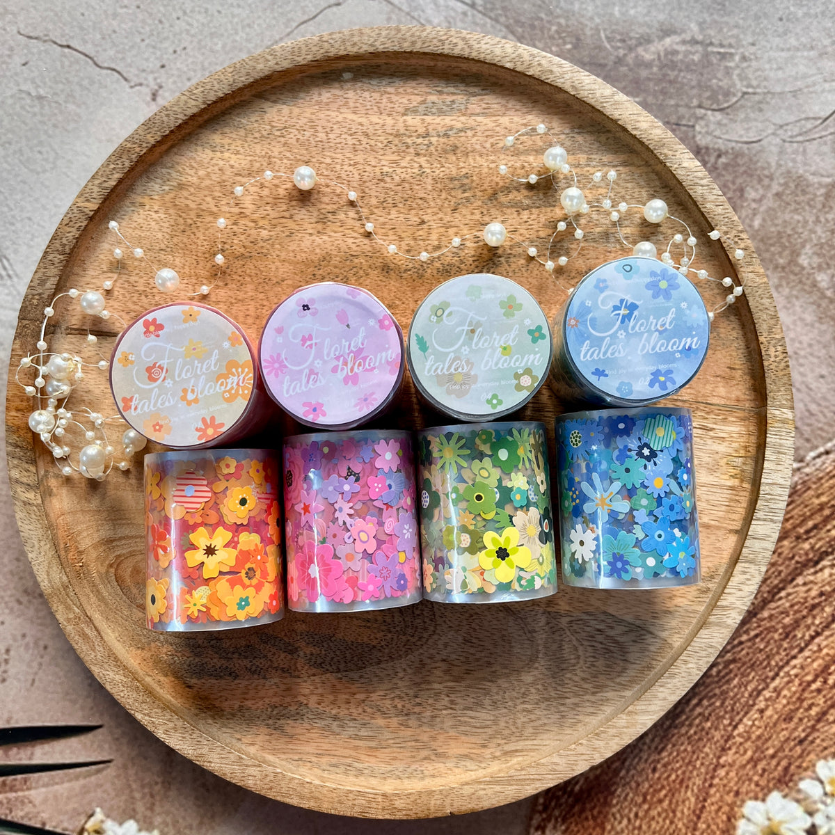 1 Roll Little Flower Story Series Edge-less Die-cut Flower Tape