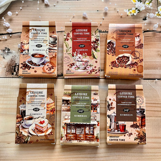 30pcs Holiday Coffee Series European Vintage Coffee Boxed Stickers