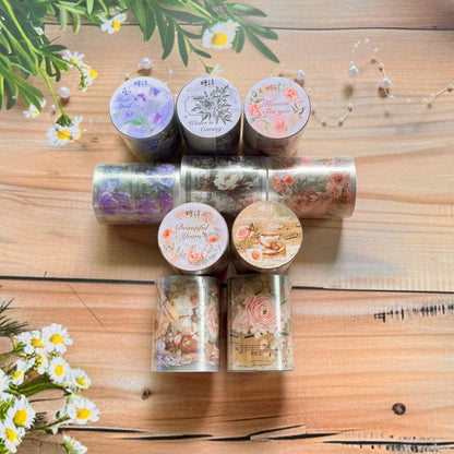 50mm* 2M Flower Story series Vintage Flower Pet and Washi Tape