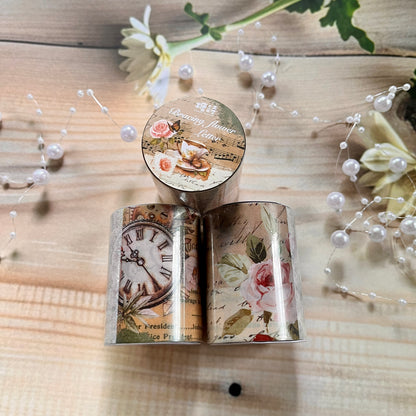 50mm* 2M Flower Story series Vintage Flower Pet and Washi Tape