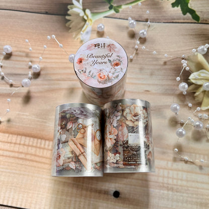 50mm* 2M Flower Story series Vintage Flower Pet and Washi Tape