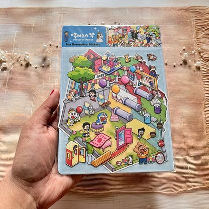 3 Sheets Doraemon Theme 3D landscape Scenery Stickers