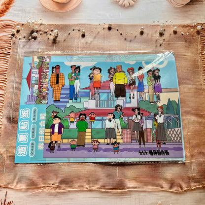 3 Sheets Shinchan Spring Group Photo Scenery Stickers
