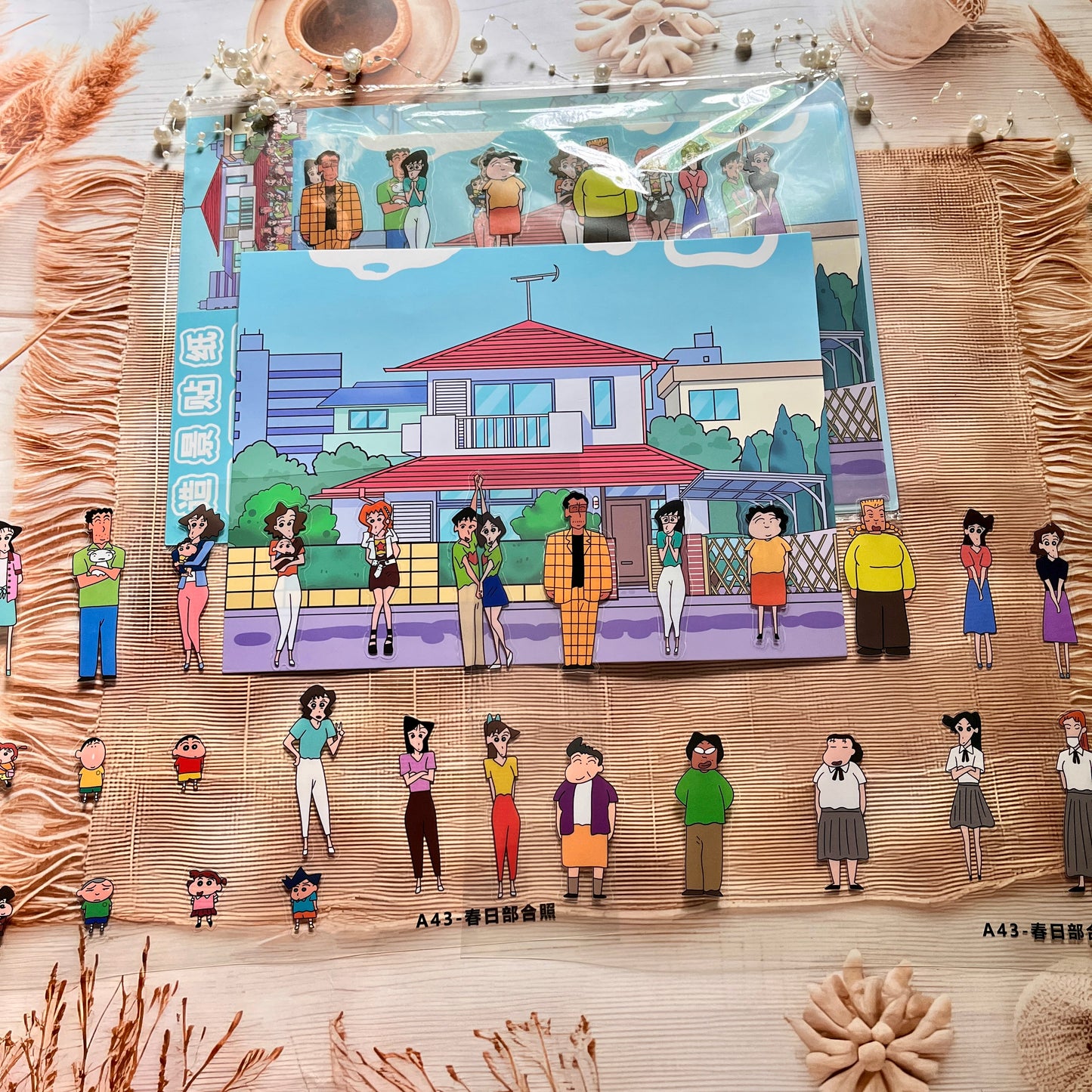 3 Sheets Shinchan Spring Group Photo Scenery Stickers