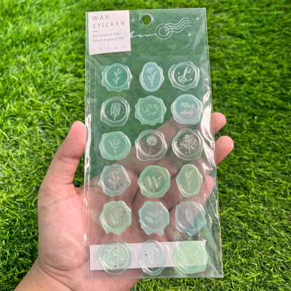 18 Pcs/pack Candy Wax Paint Series Kawaii Three-dimensional Envelope Seal Sticker