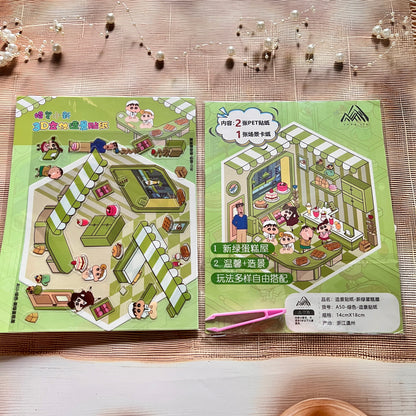 3 sheets Shinchan Scenes 3D Scenery Cute Cartoon Stickers