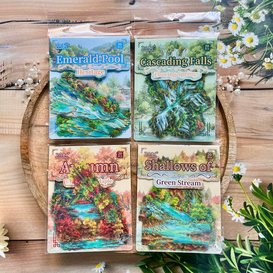 20 Pcs Mountain Retreat Series Journal Stickers