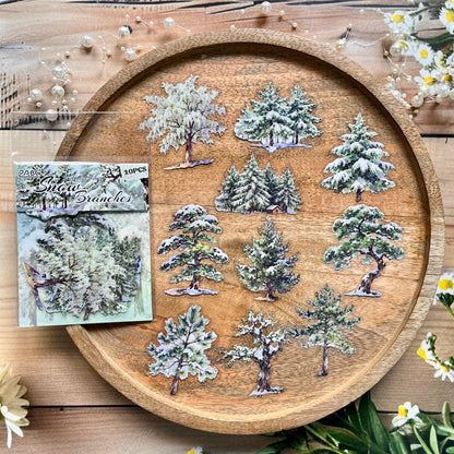 10 Pcs Wooden Shadows and A World of Possibilities Series Tree Stickers