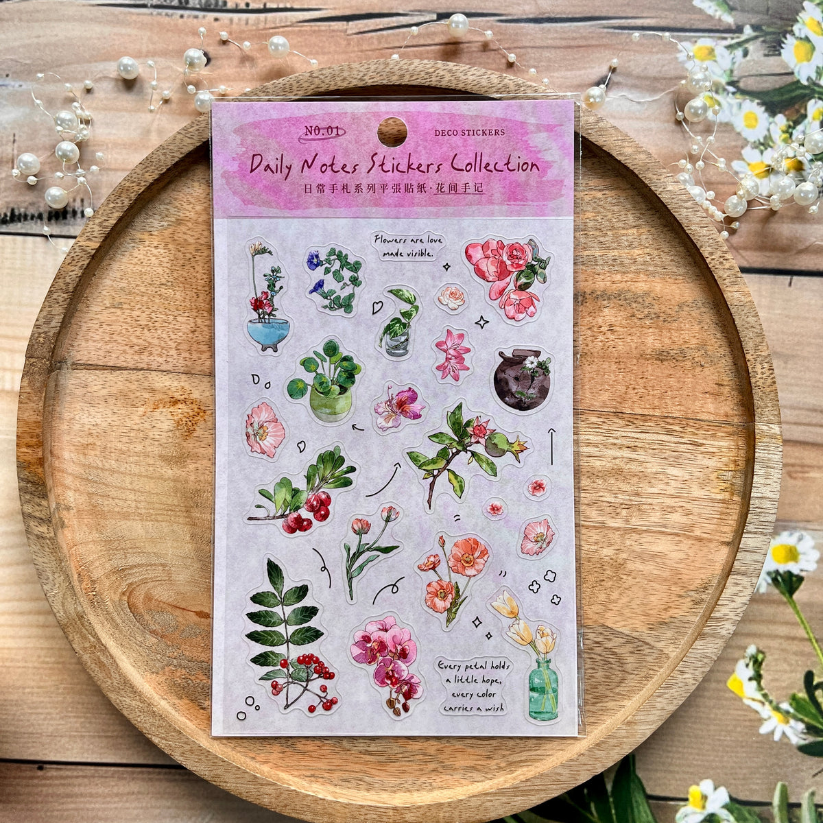 1 Sheet Daily Journal Series Lightly Retro Journal Background Stickers