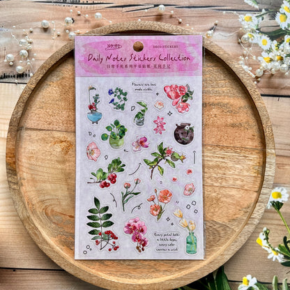1 Sheet Daily Journal Series Lightly Retro Journal Background Stickers
