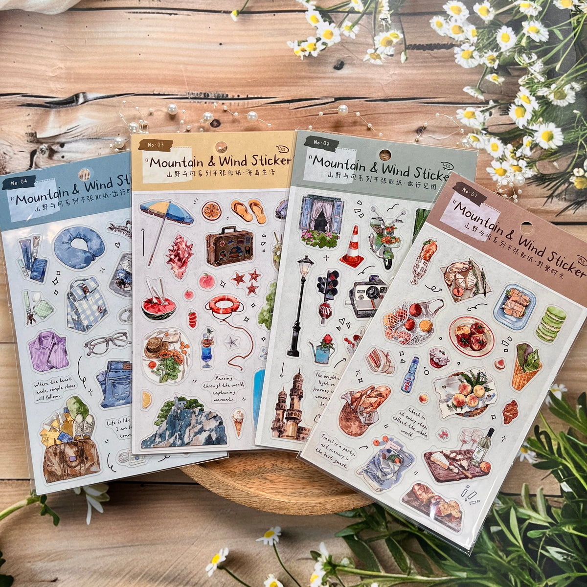 1 Sheet Mountain Wilderness and Wind Series Korean style Stickers