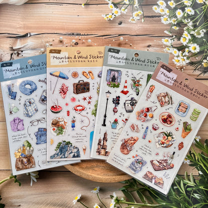 1 Sheet Mountain Wilderness and Wind Series Korean style Stickers