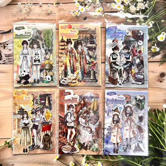 6 Sheets Travel Journal Series Journaling Stickers