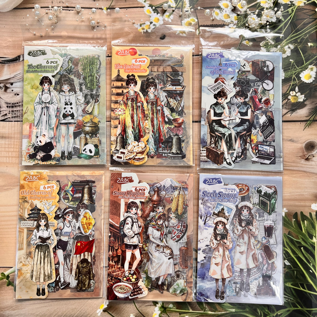 6 Sheets Travel Journal Series Journaling Stickers