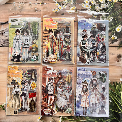 6 Sheets Travel Journal Series Journaling Stickers