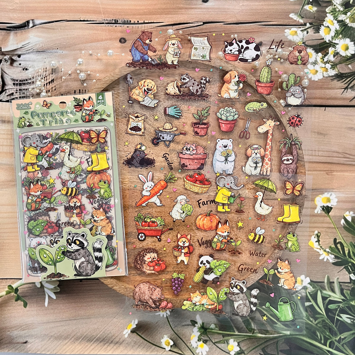 4 Sheets Cute Pet City Series Cartoon Stickers for Journaling