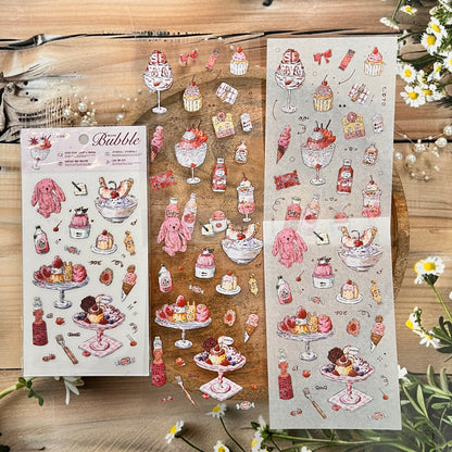 4 Sheets Foam Holiday Series Watercolor Food Decorative Stickers