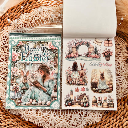 20 Sheets Character flower castle Handbook Decoration Sticker Book