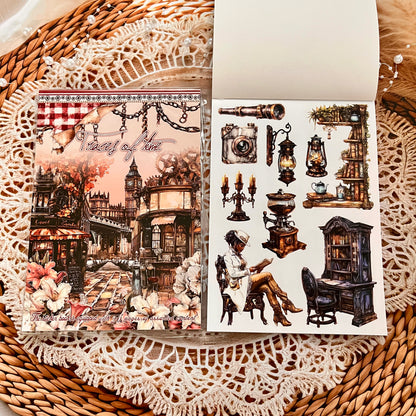 20 Sheets Character flower castle Handbook Decoration Sticker Book