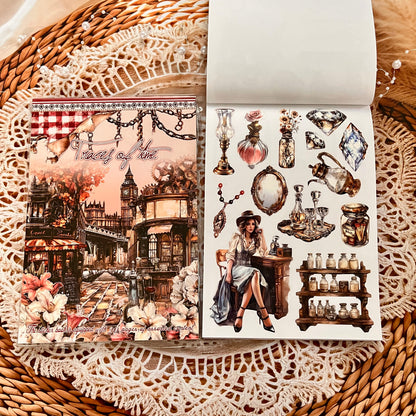 20 Sheets Character flower castle Handbook Decoration Sticker Book