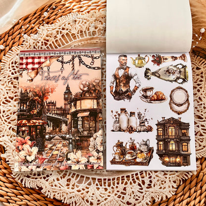 20 Sheets Character flower castle Handbook Decoration Sticker Book