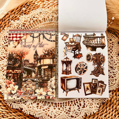 20 Sheets Character flower castle Handbook Decoration Sticker Book