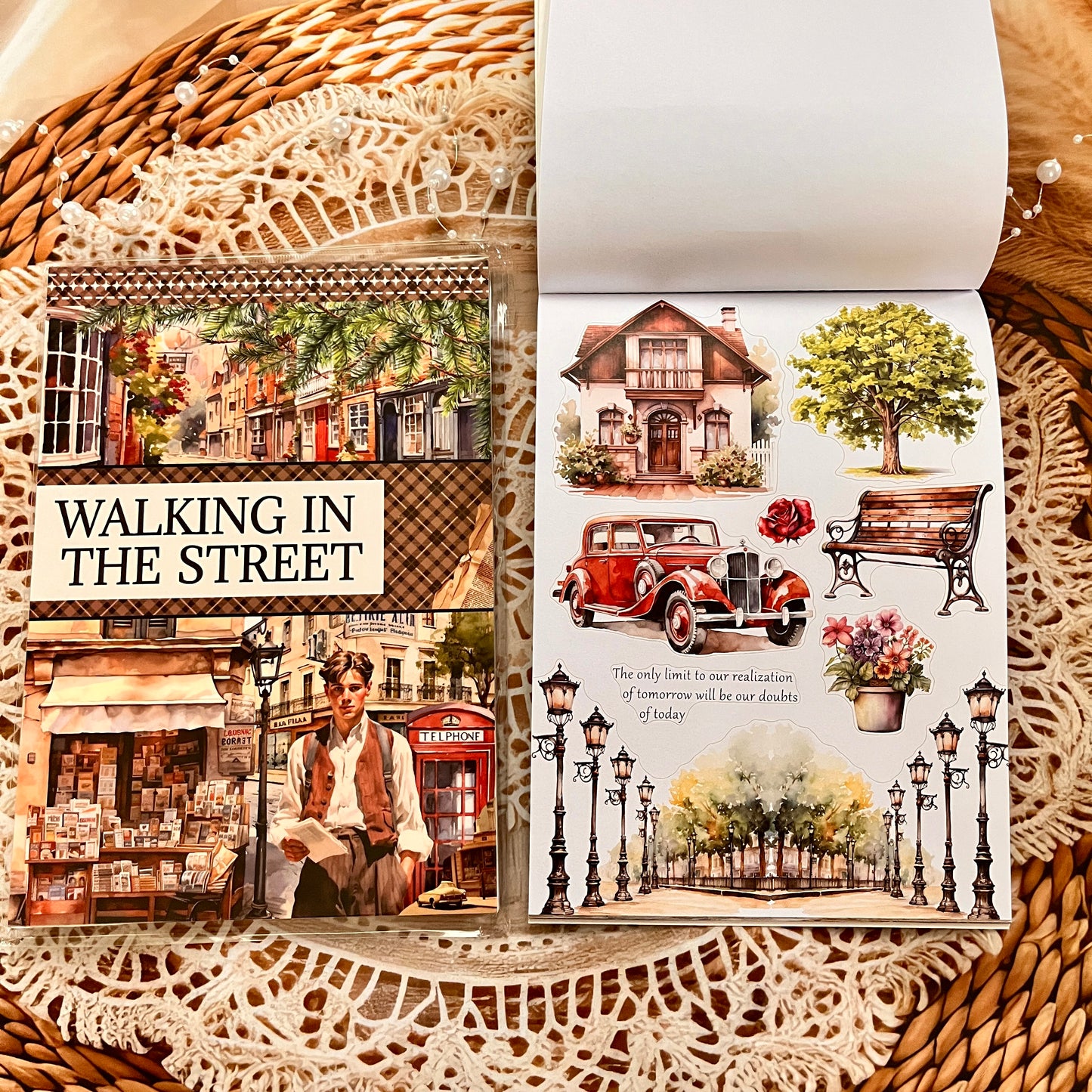 20 Sheets Character flower castle Handbook Decoration Sticker Book