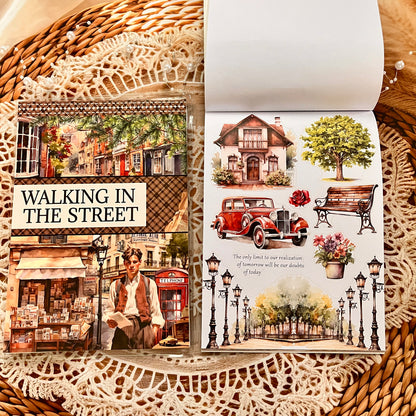 20 Sheets Character flower castle Handbook Decoration Sticker Book