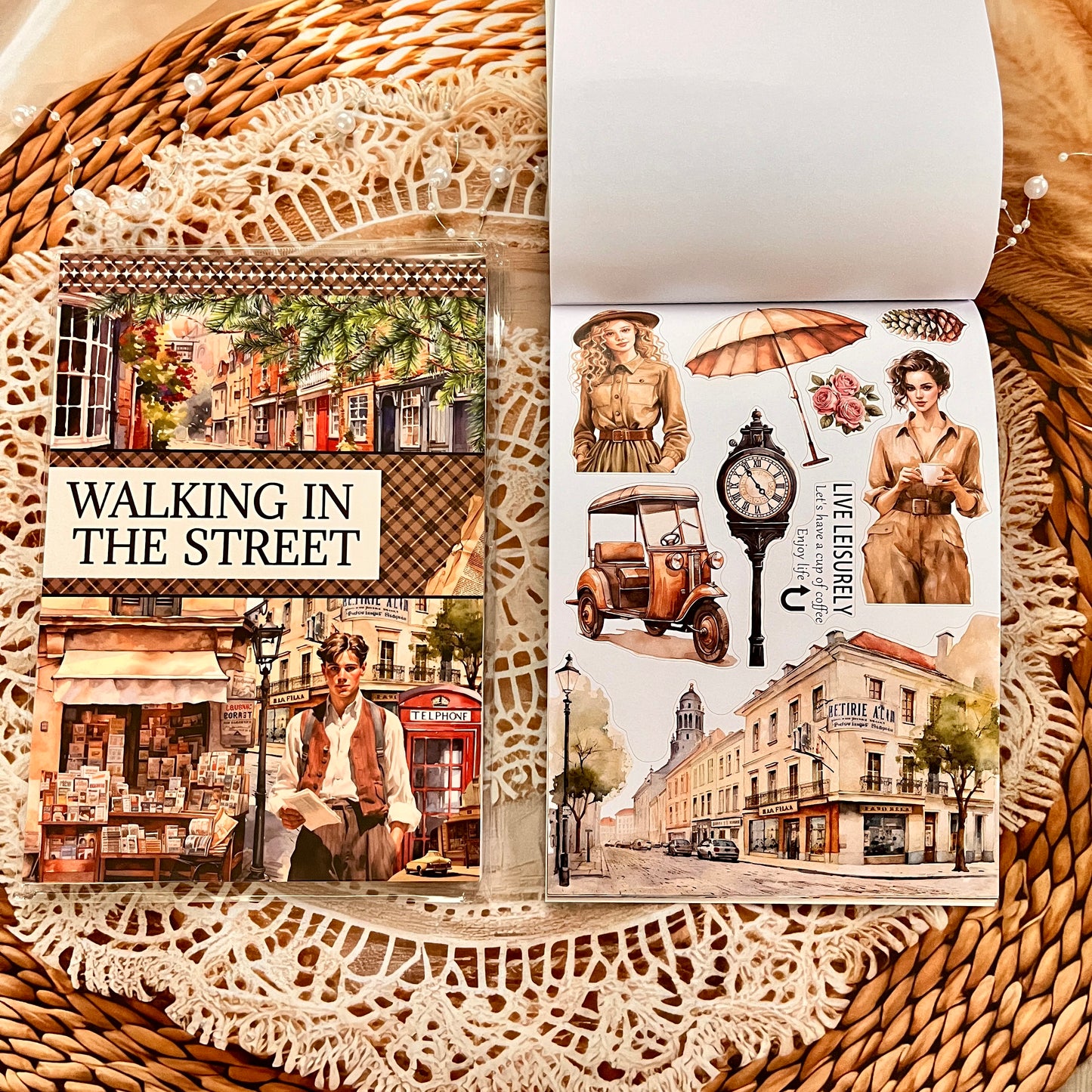 20 Sheets Character flower castle Handbook Decoration Sticker Book