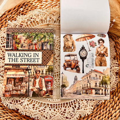 20 Sheets Character flower castle Handbook Decoration Sticker Book
