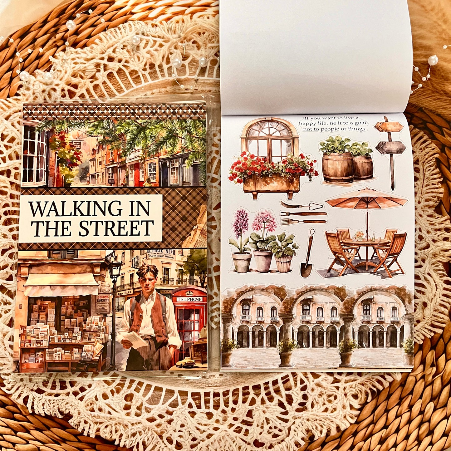 20 Sheets Character flower castle Handbook Decoration Sticker Book
