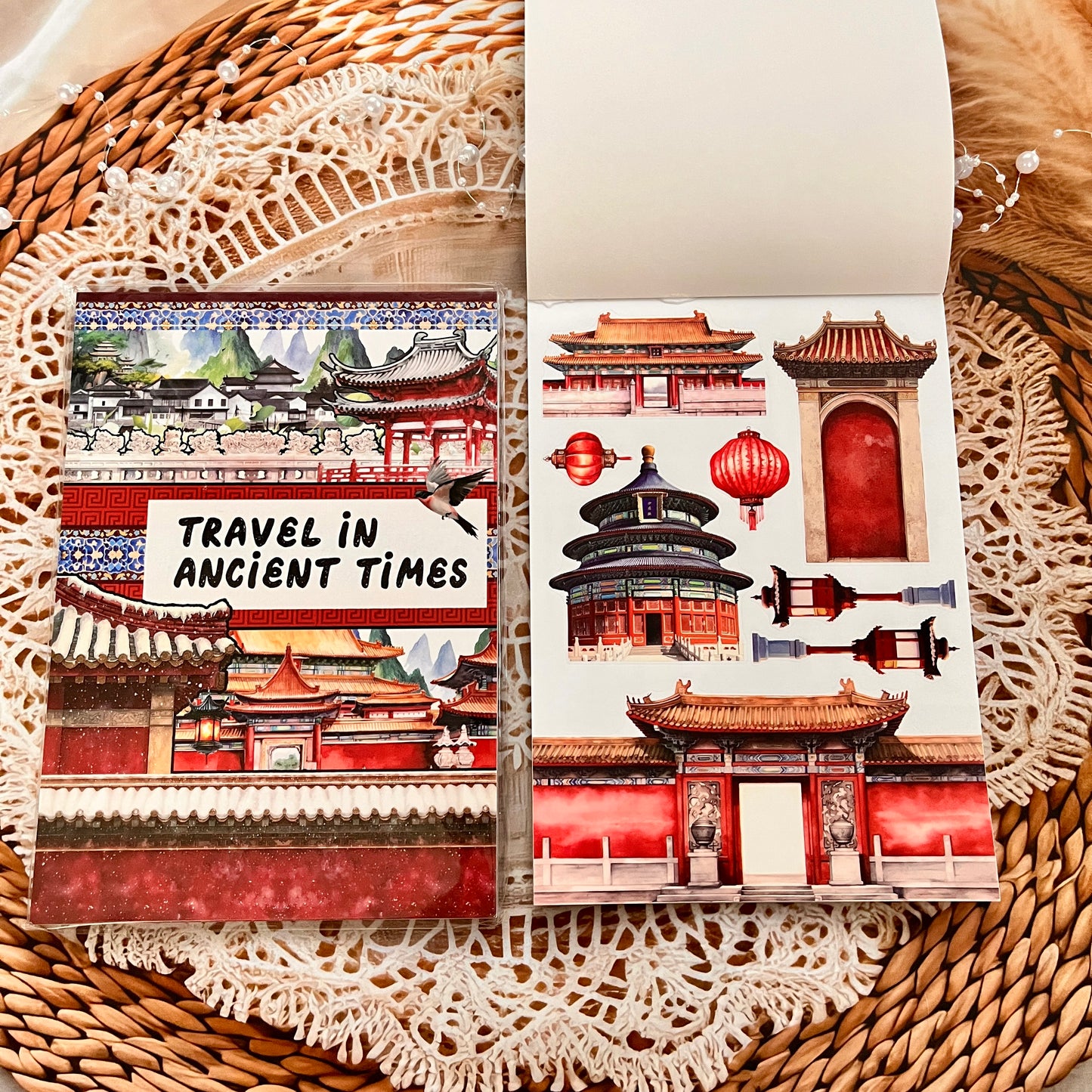 20 Sheets Character flower castle Handbook Decoration Sticker Book
