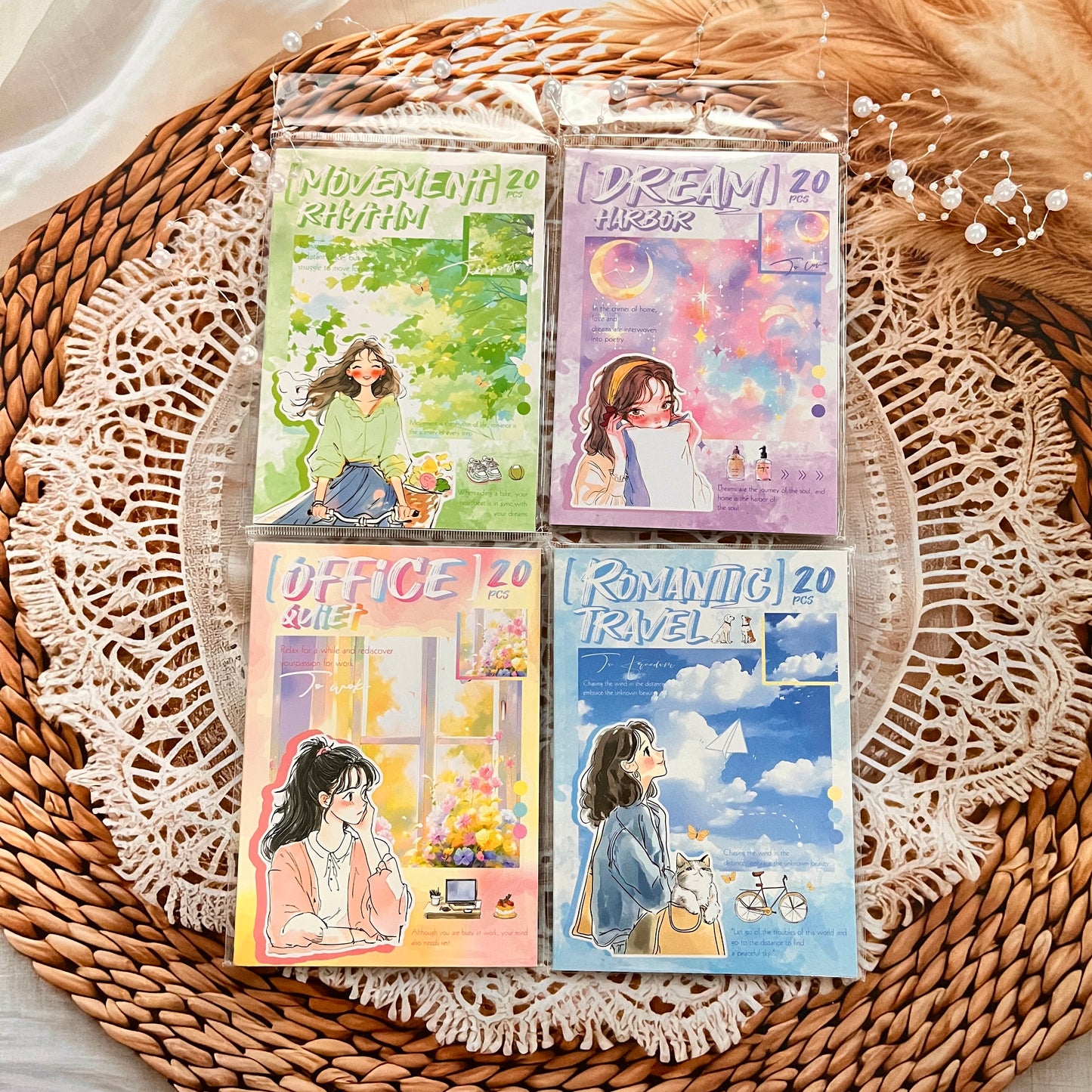 20 Sheets Chasing Ordinary Characters PET Handbook Sticker Book