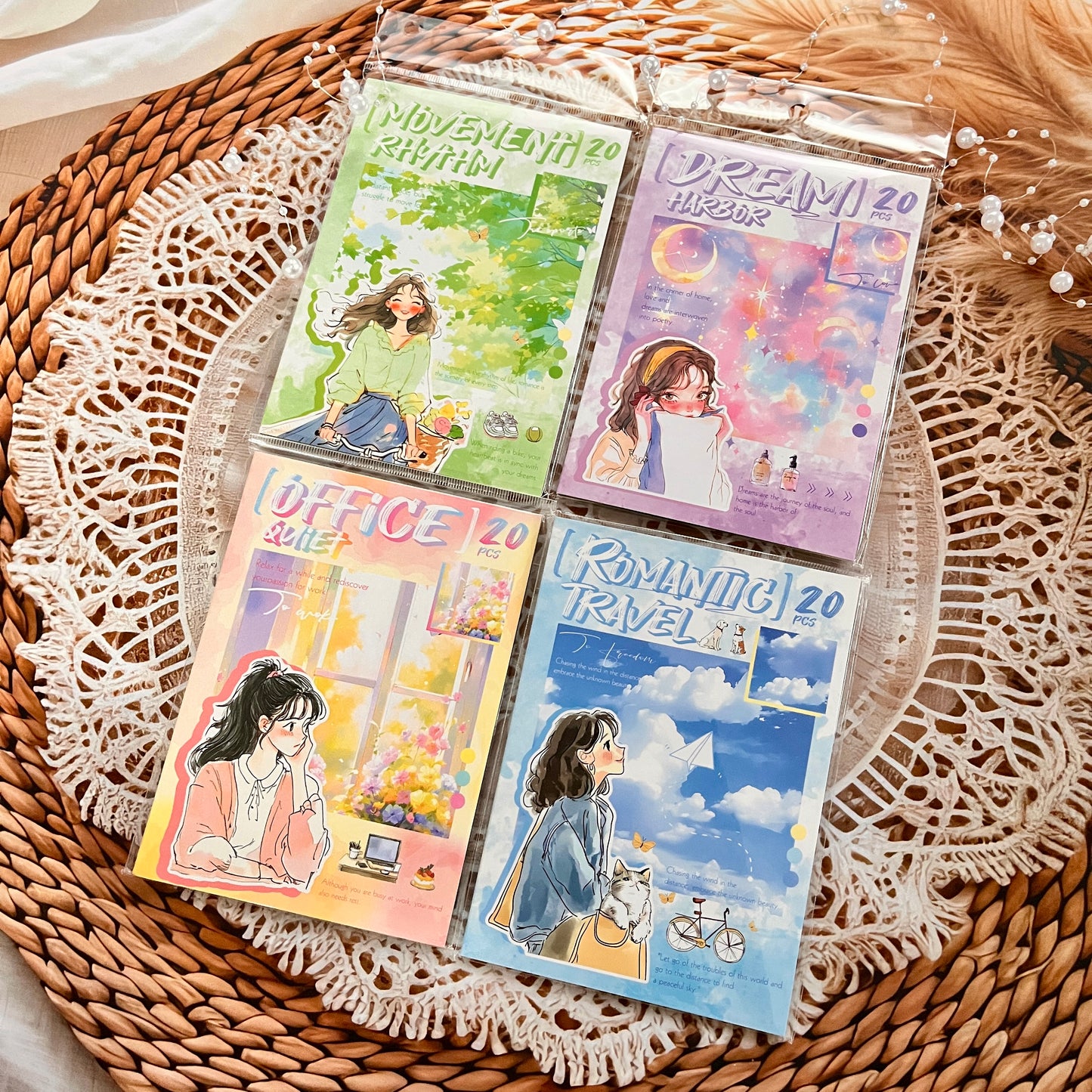 20 Sheets Chasing Ordinary Characters PET Handbook Sticker Book