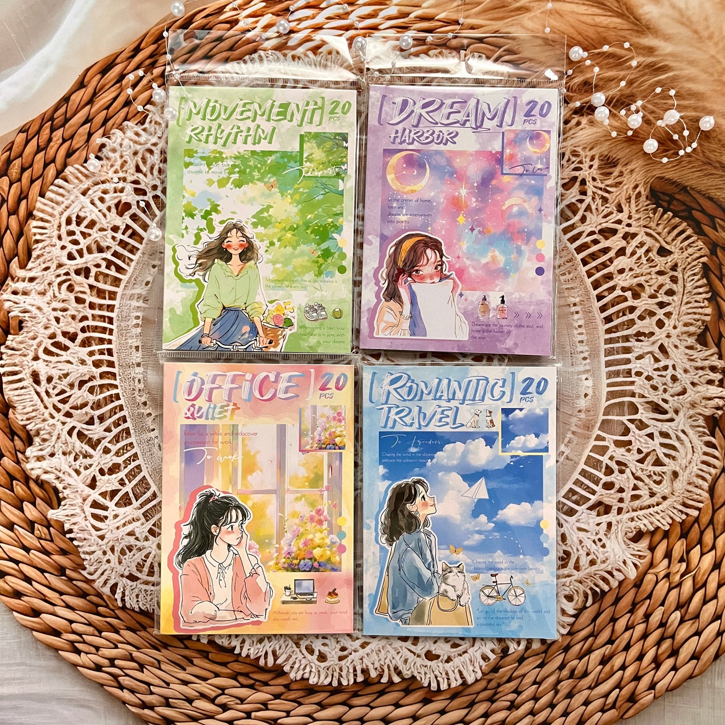 20 Sheets Chasing Ordinary Characters PET Handbook Sticker Book