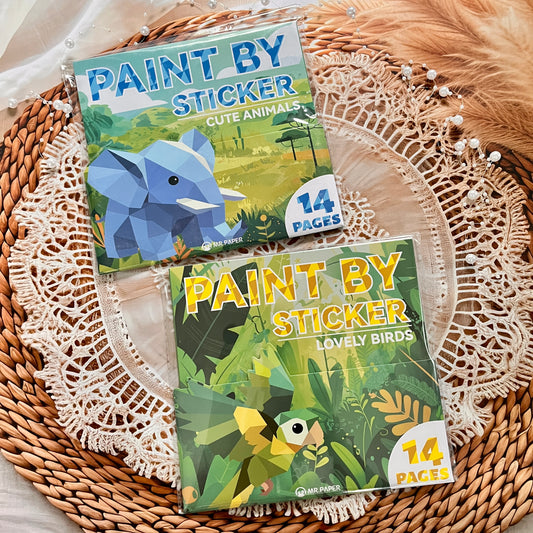 14 pcs Interest Zoo Series Cute Cartoon Paint By Sticker Pages