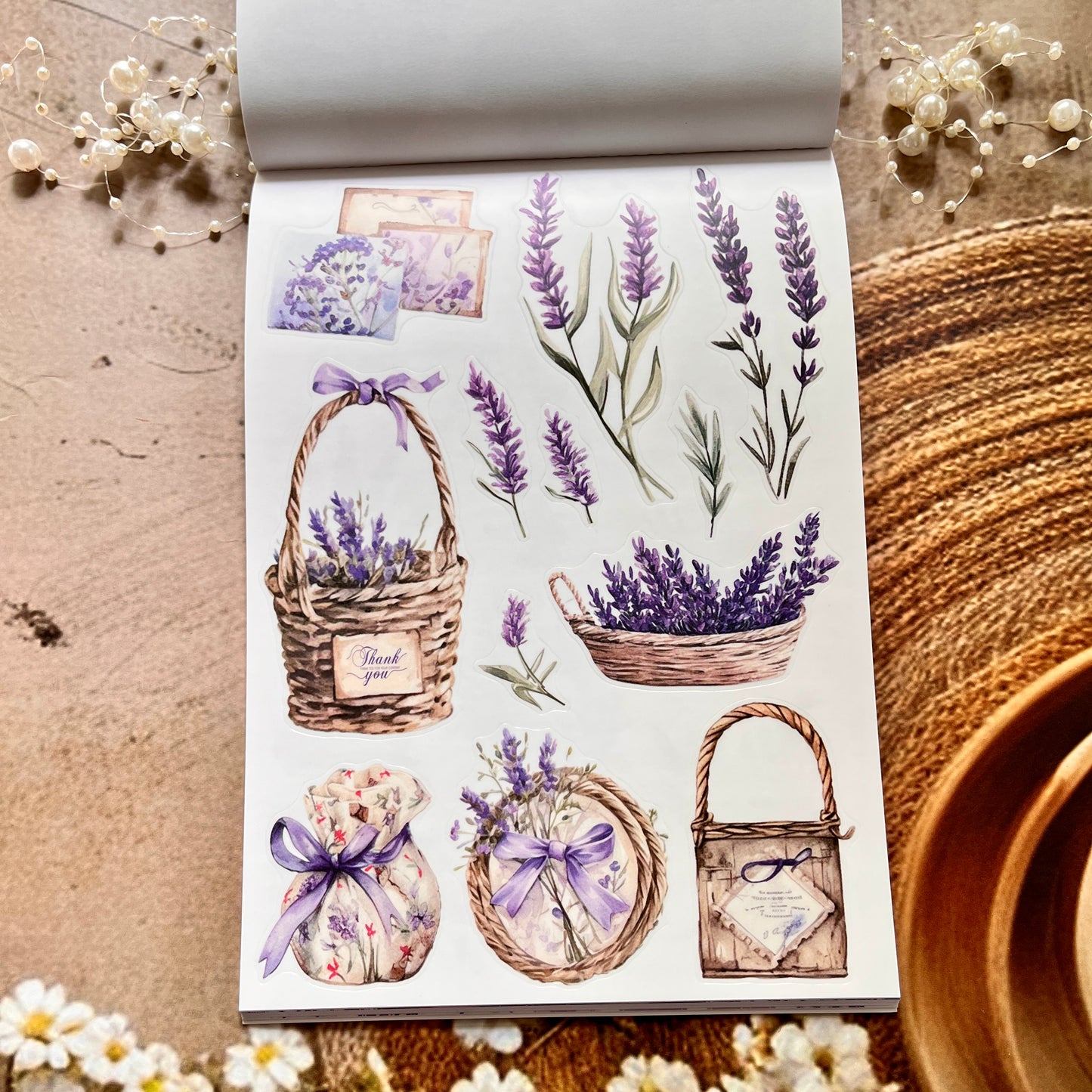 20 Sheets Song of Lavender Pretty Retro Character Sticker Book