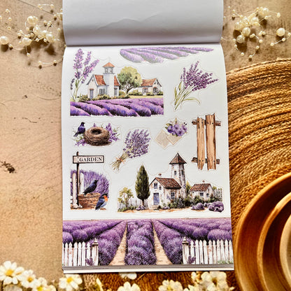 20 Sheets Song of Lavender Pretty Retro Character Sticker Book