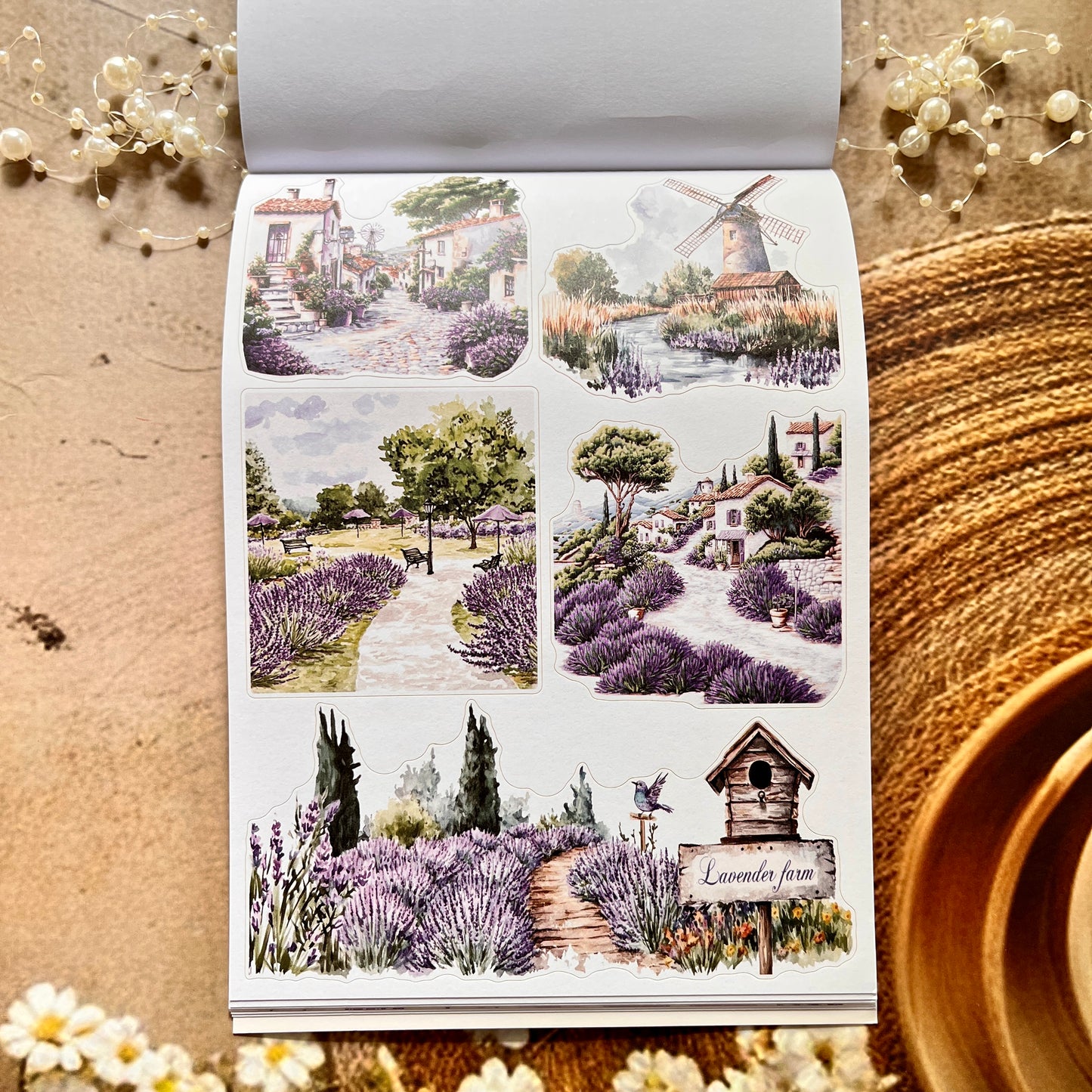 20 Sheets Song of Lavender Pretty Retro Character Sticker Book