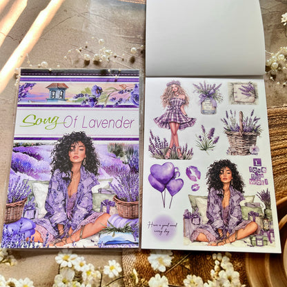20 Sheets Song of Lavender Pretty Retro Character Sticker Book