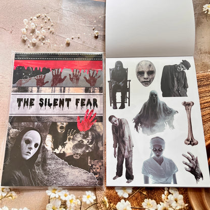 20 Sheets The Silent Fear Scary Ghost Sticker Book