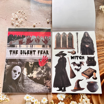20 Sheets The Silent Fear Scary Ghost Sticker Book