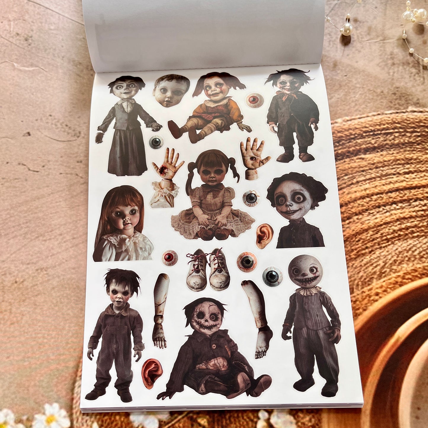 20 Sheets The Silent Fear Scary Ghost Sticker Book