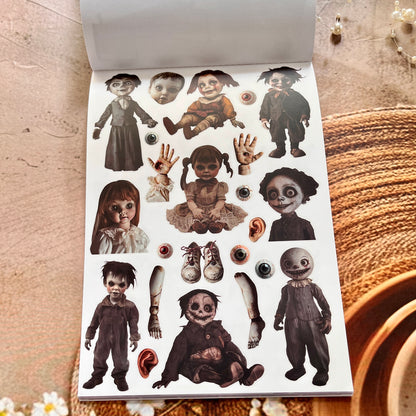 20 Sheets The Silent Fear Scary Ghost Sticker Book