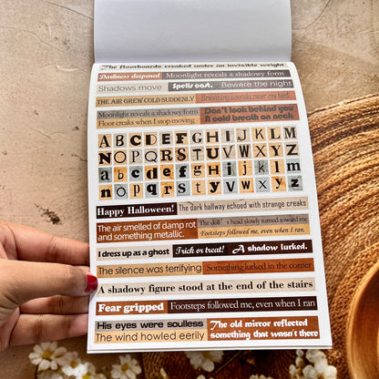 20 Sheets The Silent Fear Scary Ghost Sticker Book