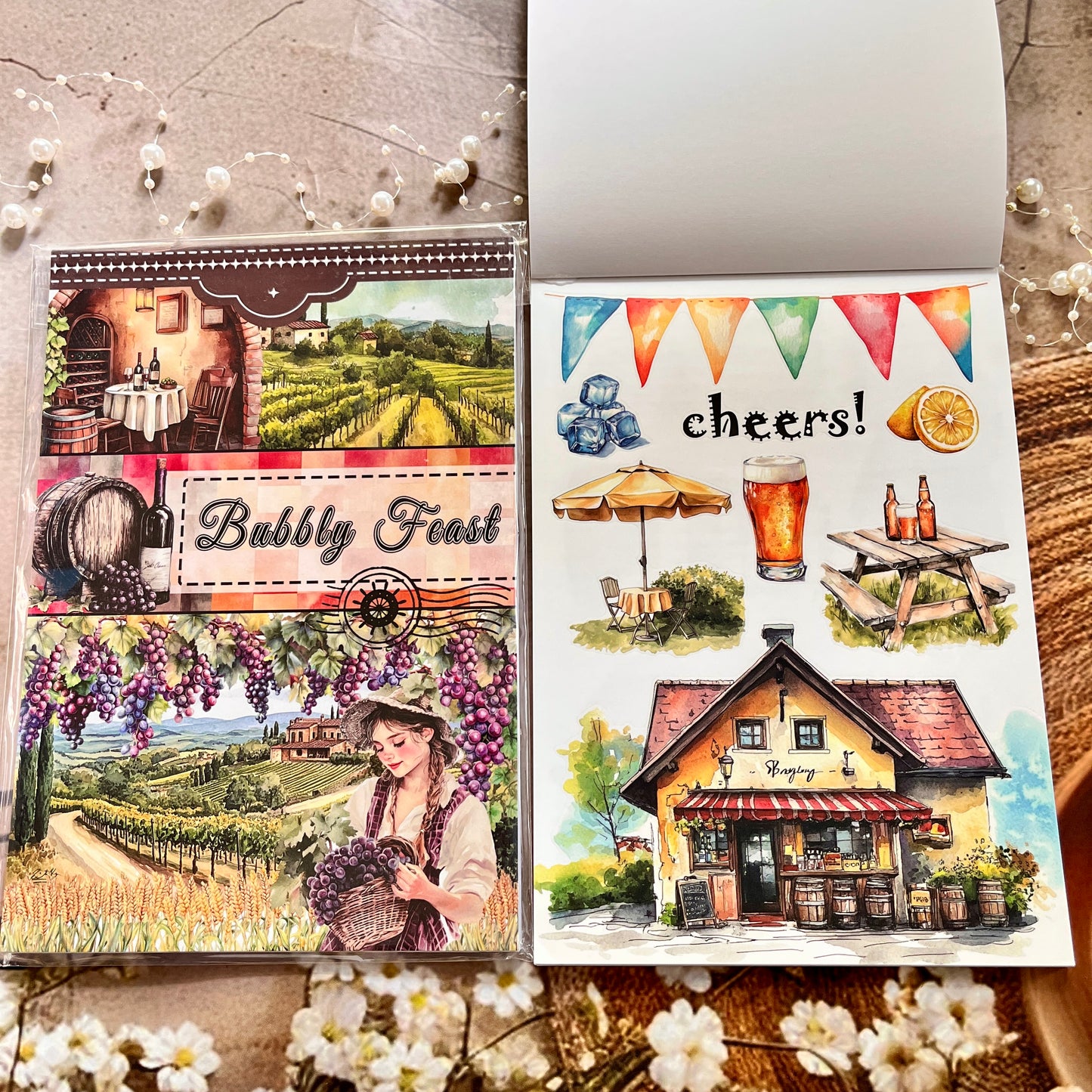 20 Sheets Bubby Feast Fun Retro Character Sticker Book