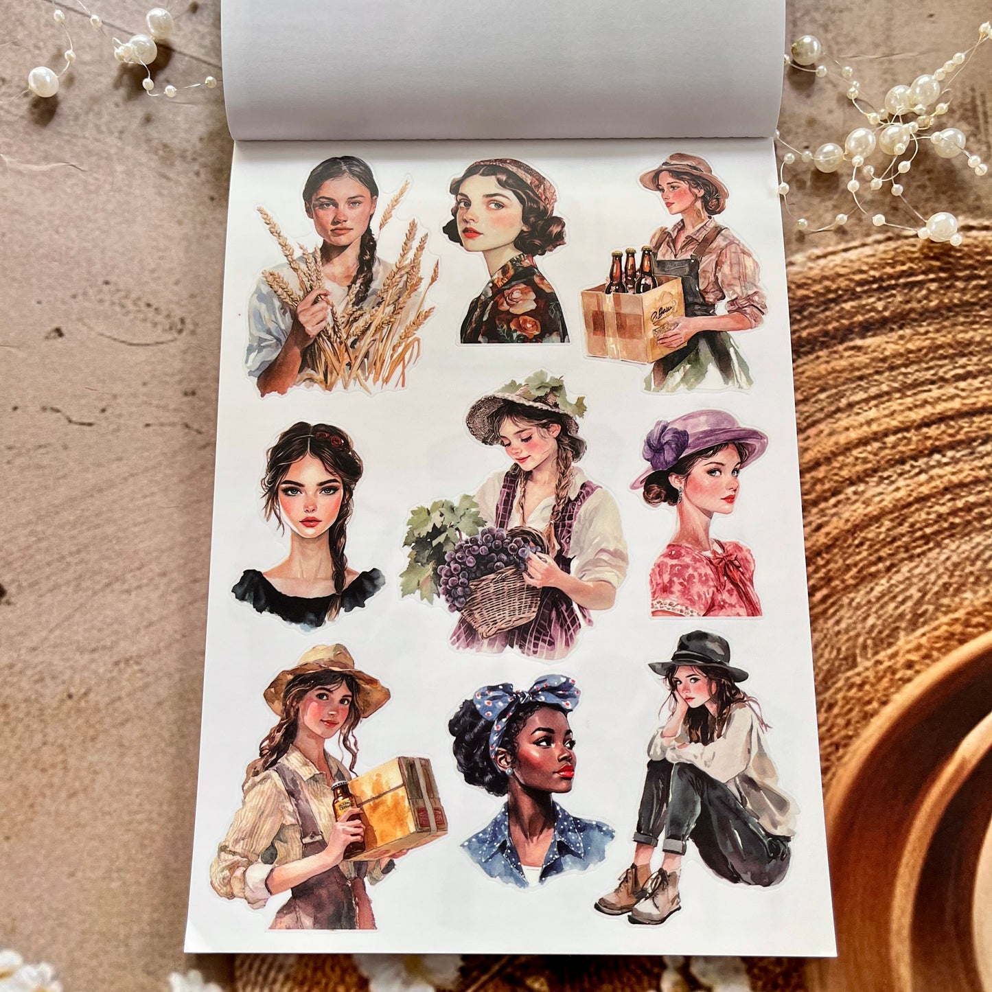 20 Sheets Bubby Feast Fun Retro Character Sticker Book