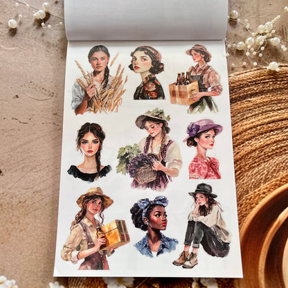 20 Sheets Bubby Feast Fun Retro Character Sticker Book