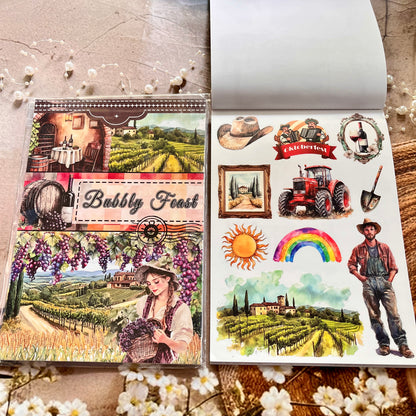 20 Sheets Bubby Feast Fun Retro Character Sticker Book